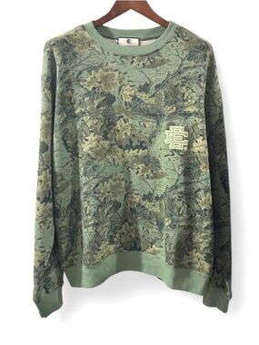 Eric Emanuel Green Camo Crewneck Sweatshirt Size Men’s XL